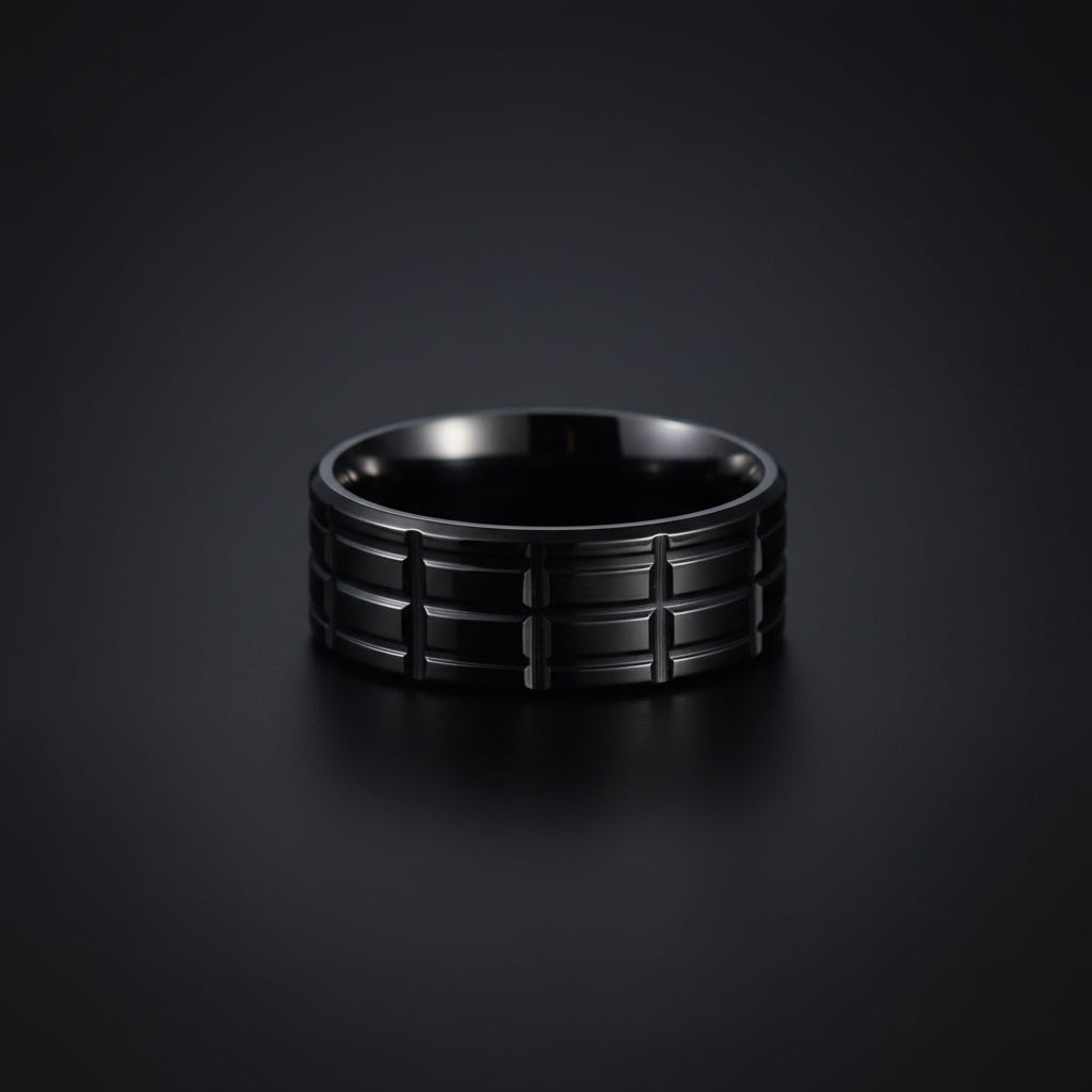 GRUFF Ring — Black Steel