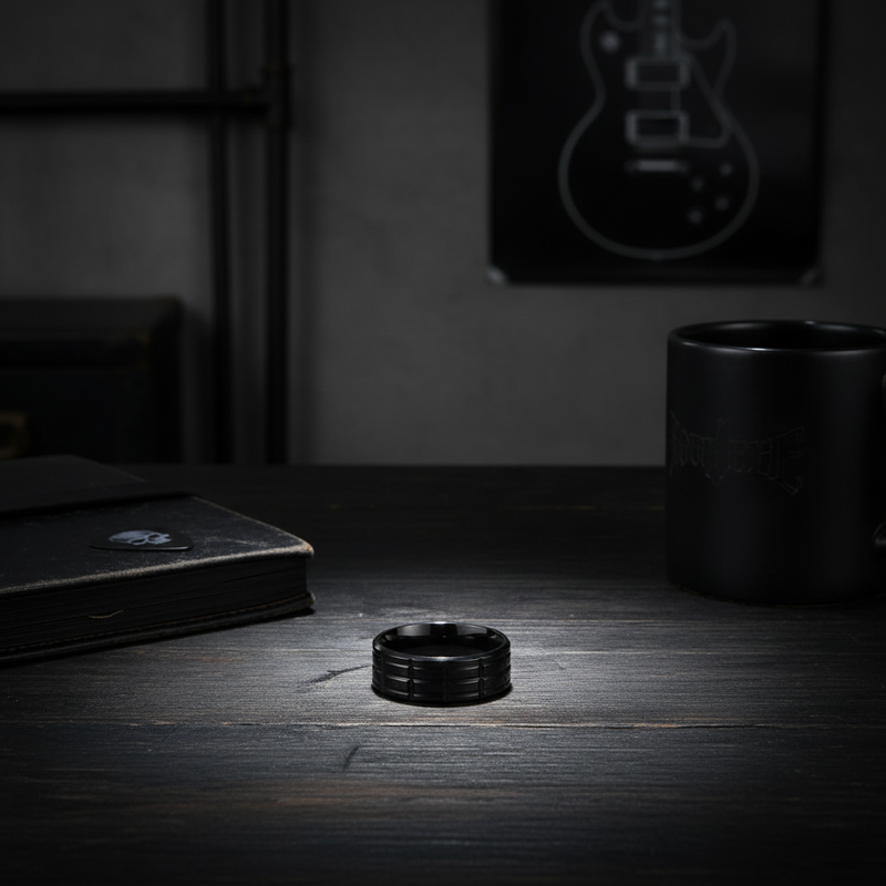 GRUFF Ring — Black Steel